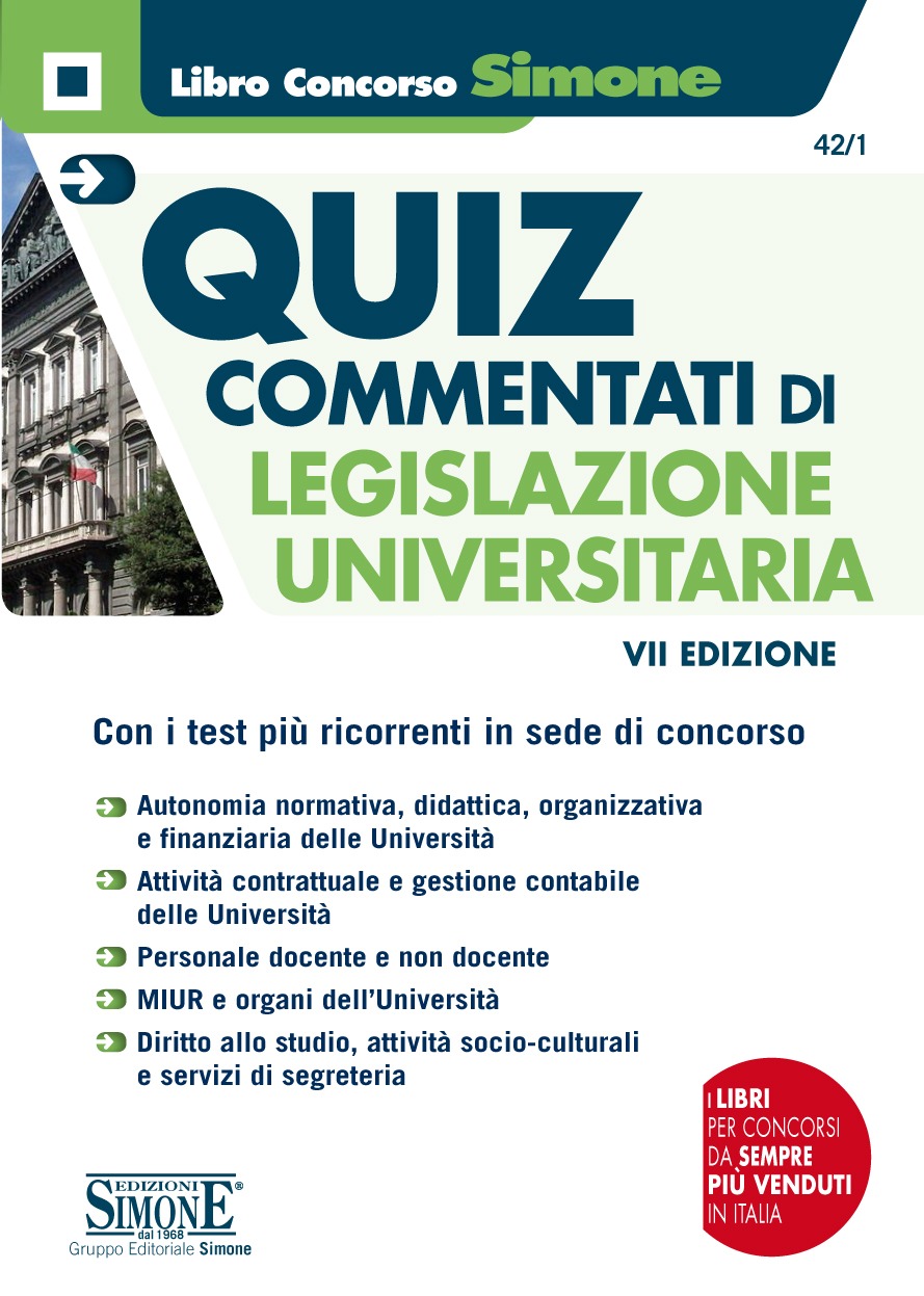 42/1 - Quiz Commentati Di Legislazione Universitaria - Simone Concorsi ...